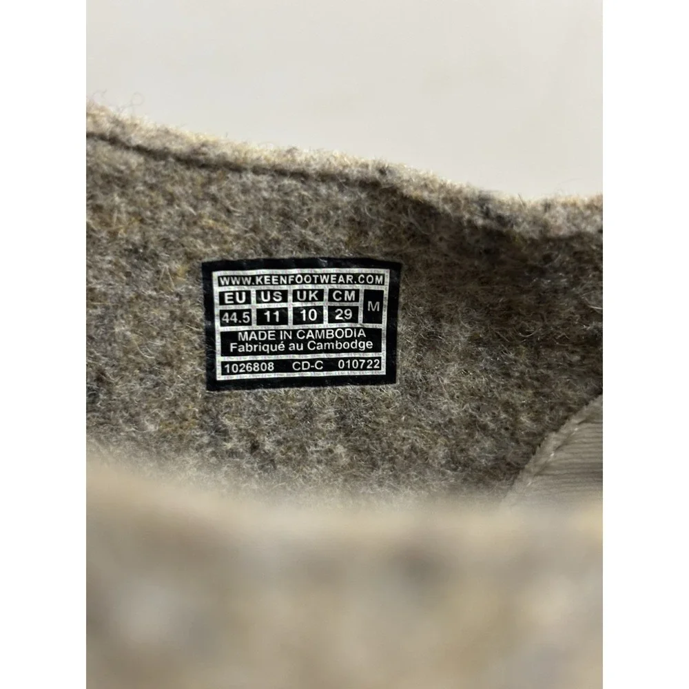 KEEN Men's Mossy Derby‎ Shoes 11 Taupe Felt/Birch Recycled Wool Casual $120